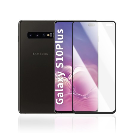 SAMSUNG S10PLUS Cristal Curvo Full Glue Negro