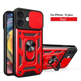 Funda Armadura con Tapa Deslizante iPhone 16 Plus Cámara y Anillo | Wephone Mayorista