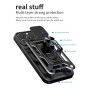 Sliding-Cover Armor Case for iPhone 16 Pro with Camera Cover and Ring | Wephone Wholesale