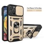 Sliding-Cover Armor Case for iPhone 16 Pro with Camera Cover and Ring | Wephone Wholesale