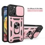 Sliding-Cover Armor Case for iPhone 16 Pro with Camera Cover and Ring | Wephone Wholesale