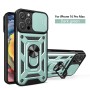Sliding-Cover Armor Case for iPhone 16 Pro with Camera Cover and Ring | Wephone Wholesale