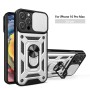 Sliding-Cover Armor Case for iPhone 16 Pro with Camera Cover and Ring | Wephone Wholesale