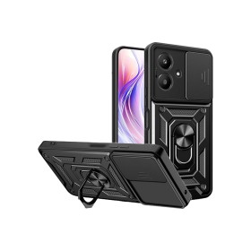 Funda Armadura con Tapa Deslizante Oppo A40 Cámara y Anillo | Wephone Mayorista