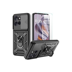 Funda Armadura con Tapa Deslizante Moto Edge 50 Cámara y Anillo | Wephone Mayorista