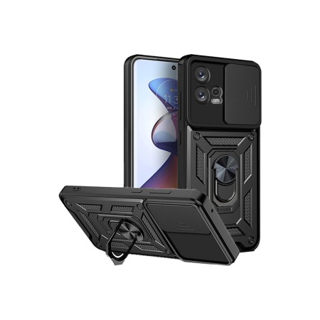 Funda Armadura con Tapa Deslizante Moto G72 Cámara y Anillo | Wephone Mayorista