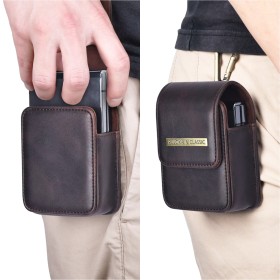 Funda de cinturón Corta para móvil de cuero con cierre imantado REF...