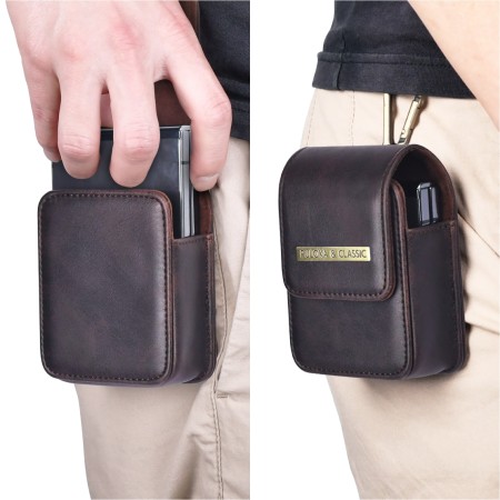 Funda de cinturón Corta para móvil de cuero con cierre imantado REF...