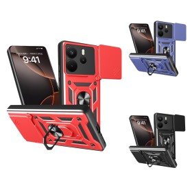 Funda Armadura con Tapa Deslizante Redmi Note 14 4G Cámara y Anillo | Wephone Mayorista
