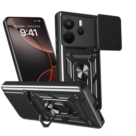 Funda Armadura con Tapa Deslizante Redmi Note 14 4G Cámara y Anillo | Wephone Mayorista