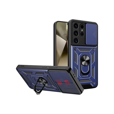Funda Armadura con Tapa Deslizante Samsung S25 Ultra Cámara y Anillo | Wephone Mayorista