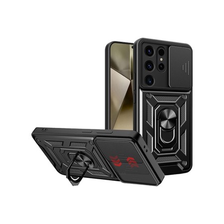 Funda Armadura con Tapa Deslizante Samsung S25 Ultra Cámara y Anillo | Wephone Mayorista