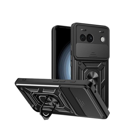 Funda Armadura con Tapa Deslizante Google Pixel 8A Cámara y Anillo | Wephone Mayorista