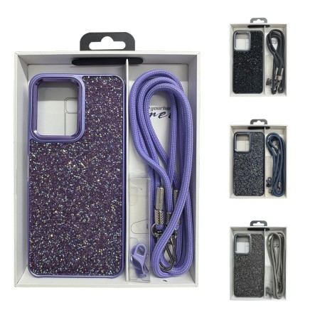 Funda de teléfono con cordón de lentejuelas brillantes para REDMI 1...