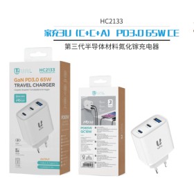 UNICO--HC2133 Cargador UNI-Home Triple U A+C+C PD65W