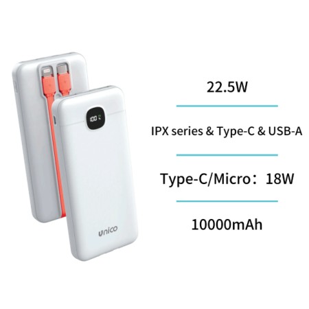 UNICO-PB1725 Power Bank carga rápida de tira larga con pantalla dig...