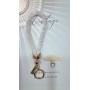 Cuerda de teléfono con cuentas brillantes y placa metálica – elegan...
