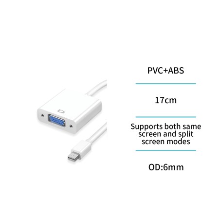 UNICO --AD1761 Cable adaptador mini DP macho a VGA hembra