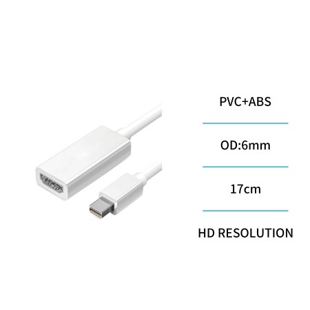 UNICO --AD1763 Cable adaptador mini DP macho a HDMI hembra