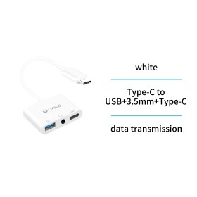 UNICO --AD1419 Adaptador tres en uno de tipo C a USB, 3,5 mm y tipo C