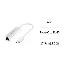 UNICO --AD2802 Adaptador LAN tipo C a RJ45 de 100 M