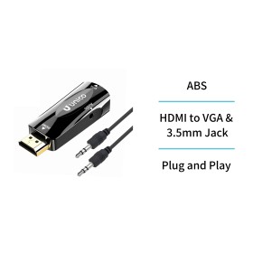 UNICO --AD2682 Convertidor HDMI macho a VGA hembra + audio de 3,5 o...