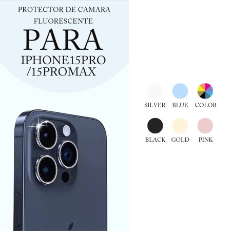 Protector Fluorescente para Cámara iPhone 15 Pro / 15 Pro Max｜6 Col...