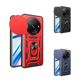 Funda Armadura con Tapa Deslizante Redmi A3 Cámara y Anillo | Wephone Mayorista