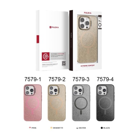 PULOKA - Funda Magnética con Brillo Metálico Compatible con MagSafe