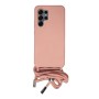 Compra al por Mayor la Funda de silicona suave con cordón para Samsung S25 Ultra en color Rosa