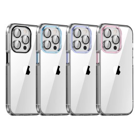 Funda Transparente Cubre Camara de Colores iPhone 14 Pro | Wephone Mayorista