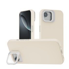 Funda Efecto Cristal Brillante iPhone 16E con Soporte | Wephone Mayorista