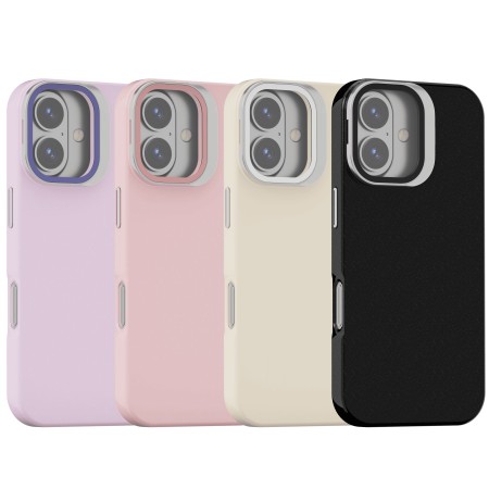 Funda Efecto Cristal Brillante iPhone 16  con Soporte | Wephone Mayorista