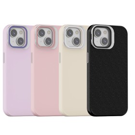 Funda Efecto Cristal Brillante iPhone 13 y iPhone 14  con Soporte | Wephone Mayorista