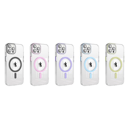 Funda Magsafe Transparente Cubre Camara de Colores iPhone 11 Pro Max | Wephone Mayorista