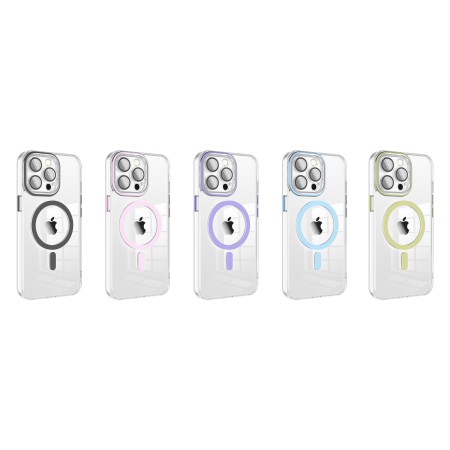 Funda Magsafe Transparente Cubre Camara de Colores iPhone 14 Pro | Wephone Mayorista