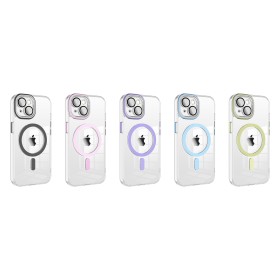 Funda Magsafe Transparente Cubre Camara de Colores iPhone 15 | Wephone Mayorista