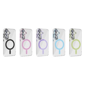 Funda Magsafe Transparente Cubre Camara de Colores Samsung S25 | Wephone Mayorista