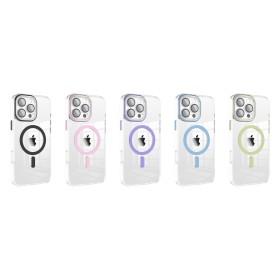 Funda Magsafe Transparente Cubre Camara de Colores iPhone 16 Pro Max | Wephone Mayorista