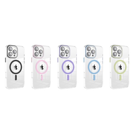 Funda Magsafe Transparente Cubre Camara de Colores iPhone 16 Pro | Wephone Mayorista