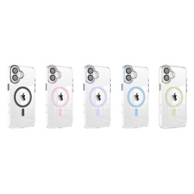 Funda Magsafe Transparente Cubre Camara de Colores iPhone 16 Plus | Wephone Mayorista