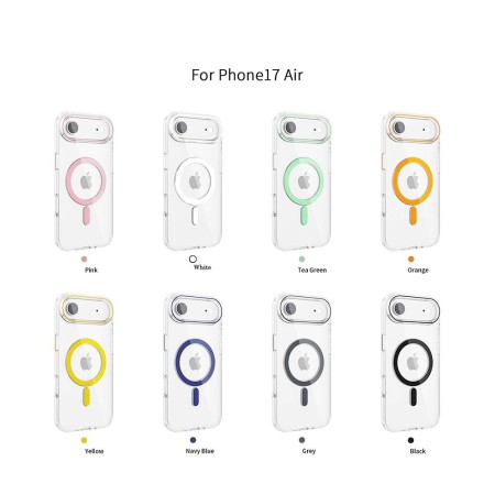 Funda Rígida Transparente Borde Color MagSafe iPhone 17 Air | Wephone Mayorista