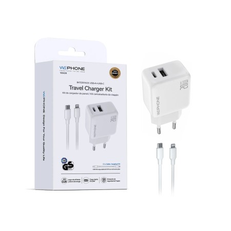 Cargador rápido Wephone WA09 20W Doble Puerto con Cable C-Lightning | Distribuidor Mayorista
