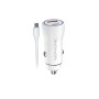 Cargador rápido de coche 20W PD + QC 18W | Doble puerto A+C | Cable tipo C | Certificación TUV, CE y RoHS | Mayorista de accesor
