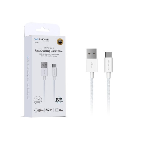 Cable USB-C a Lightning 3A PD30W 1 m | TPE OD4.0 blanco | Mayorista de accesorios móviles en España