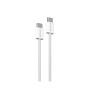 Cable de datos USB-C a USB-C 3A 1 m | PD60W trenzado OD3.2 blanco | Mayorista en España