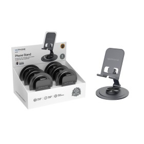 Soporte de escritorio metálico 360° para móviles y tablets | Ajustable, antideslizante y plegable | Mayorista de accesorios móvi