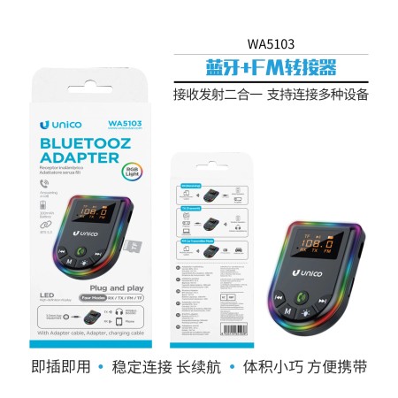 UNICO WA5103 Bluetooth + FM 4-en-1 con LED RGB