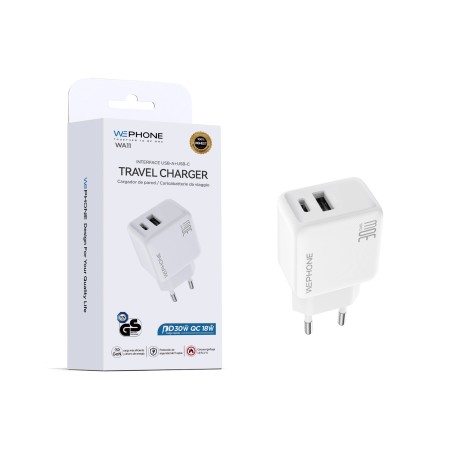 Cargador Pared USB-C + USB-A PD30W QC18W | Mayorista WePhone