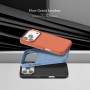 Funda de Cuero Magnética Aro Metálico MagSafe iPhone 17 Pro Max | Wephone Mayorista